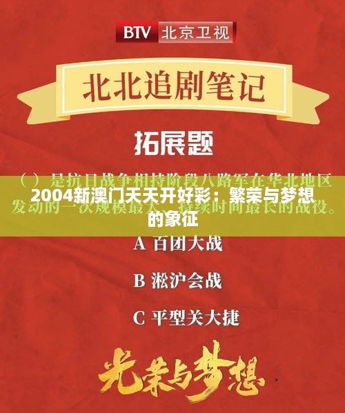 2004新澳门天天开好彩：繁荣与梦想的象征