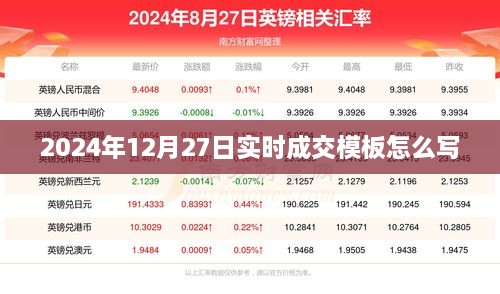 实时成交模板编写指南，如何撰写2024年12月27日交易记录