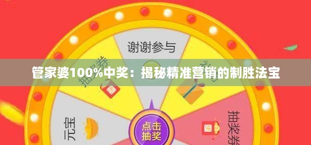 管家婆100%中奖：揭秘精准营销的制胜法宝