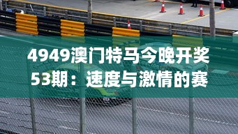 4949澳门特马今晚开奖53期：速度与激情的赛道盛宴