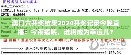 澳门六开奖结果2024开奖记录今晚直播：今夜揭晓，谁将成为幸运儿？