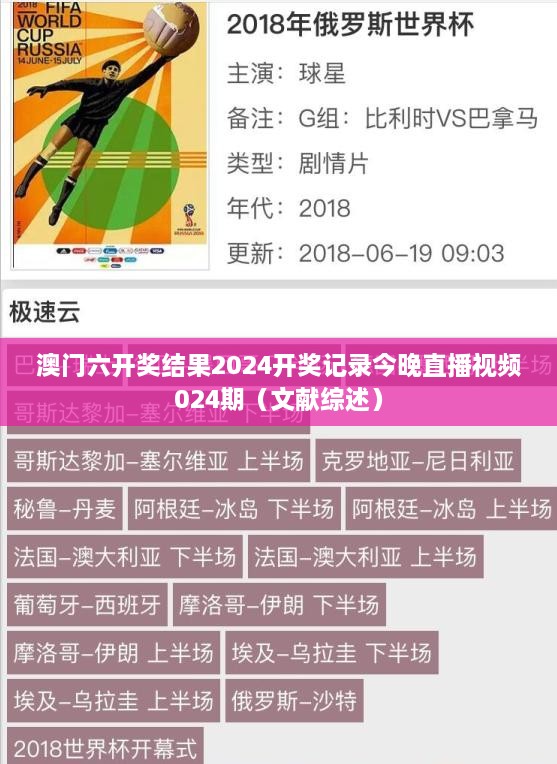 澳门六开奖结果2024开奖记录今晚直播视频024期（文献综述）