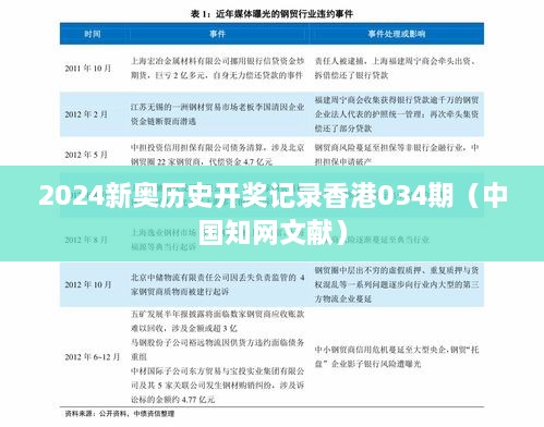 2024新奥历史开奖记录香港034期（中国知网文献）