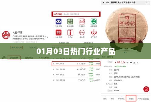 热门行业产品动态速递，01月03日资讯汇总