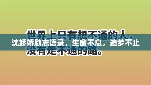 沈娇娇励志语录，生命不息，追梦不止