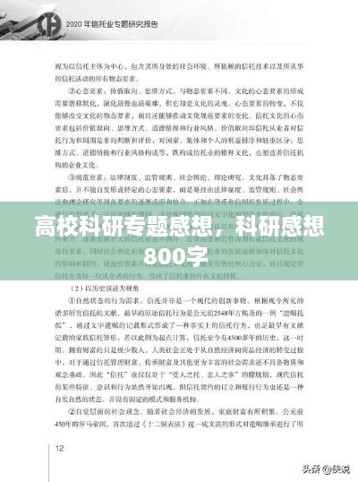 高校科研专题感想，科研感想800字 