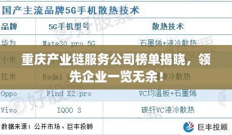 重庆产业链服务公司榜单揭晓，领先企业一览无余！