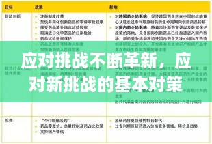 应对挑战不断革新，应对新挑战的基本对策 